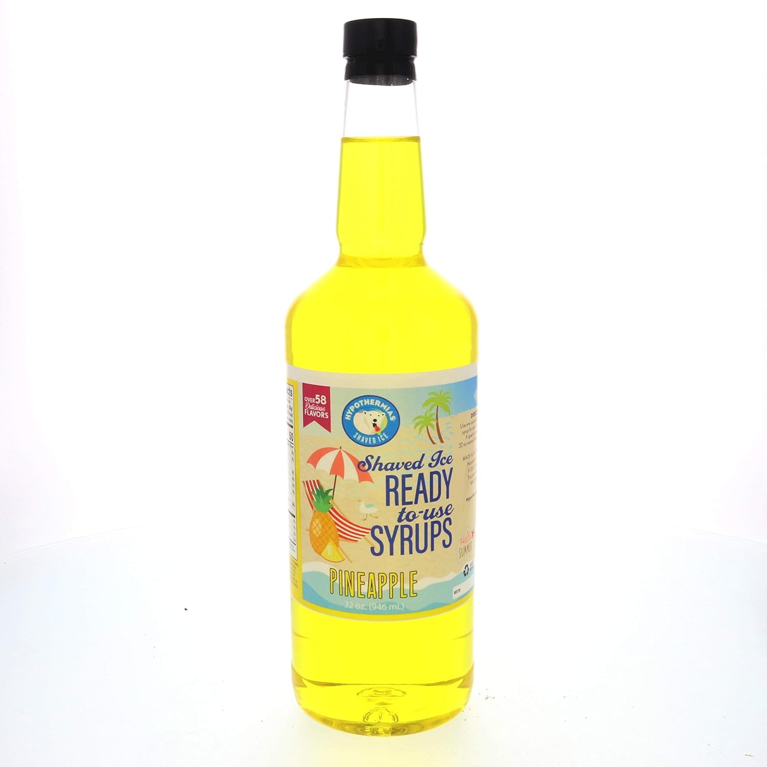 Shaved Ice & Snow Cone Syrup Syrup BPAFree Plastic Bottle Quart (32