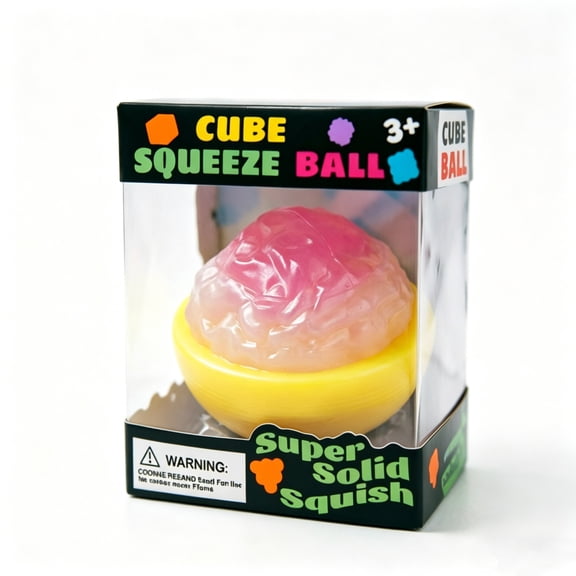 Shaved Ice Cubes Squishies Toys, Taba Squish Toys, Fidget Squeeze Ball for Adults Teens, Slow Rising Stress Ball, Under 10 Dollars!(Pink)