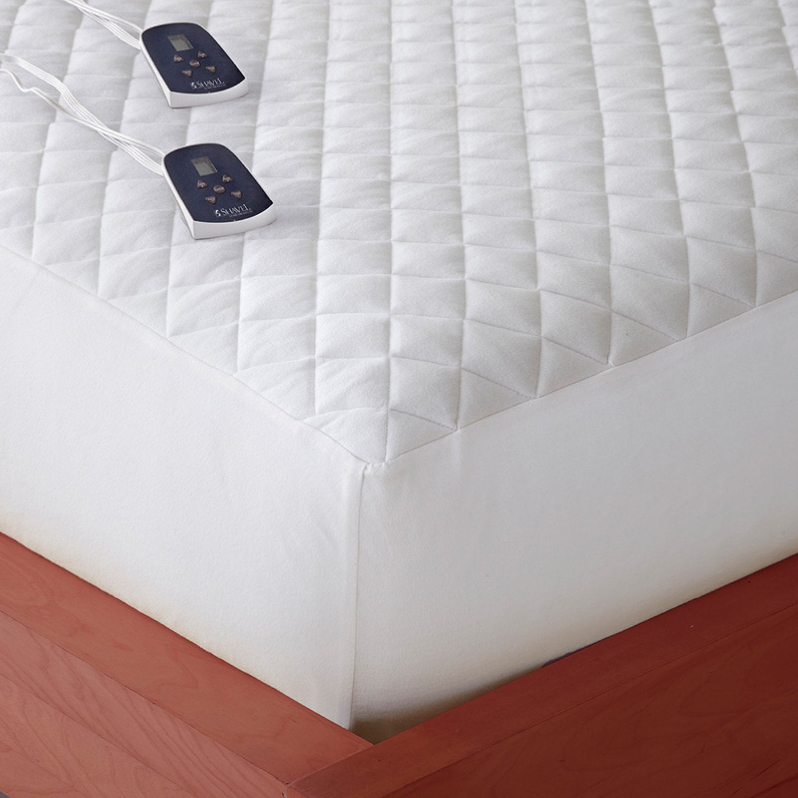 Twin White Micro Flannel Heated Mattress Pad