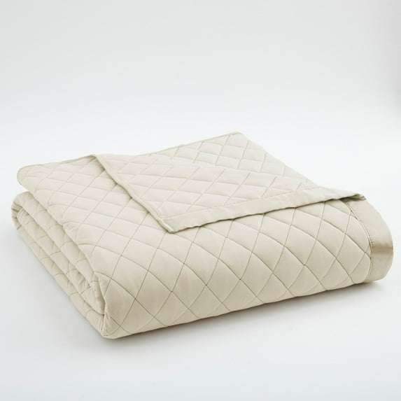 Shavel Home Products Quilted Blanket, Twin, Ivory