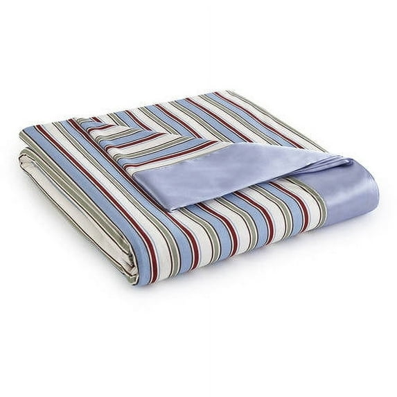 Shavel Micro Flannel High Quality Luxuriously Soft Satin Hemmed All Seasons Blanket - King 90x104" - Awning Stripe
