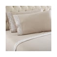 thumbnail image 1 of Shavel Micro Flannel Quality Lace-Edged Sheet Set - Twin Flat/Fitted Sheet 66x96/75x39x14" Pillowcase 21x32" - Taupe., 1 of 2