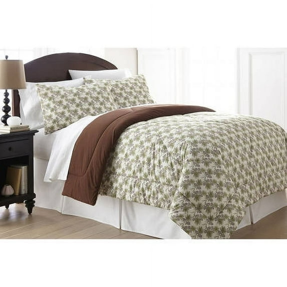Shavel Micro Flannel Reversible Super Soft Comforter Mini Set - Twin Comforter 66x90" 1-Sham 20x30" - Pinecone