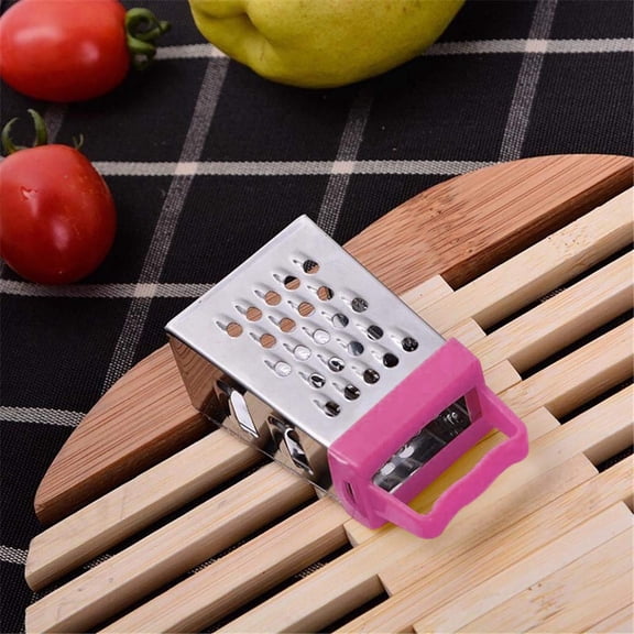 Shaver Grater Slicer Multipurpose Stainless Steel Handheld Kitchen Tool for Grating Slicing Potatoes Vegetables and Cheeses Compact Cutter for Everyday Use, 6.7cmx3.7cm, Purple