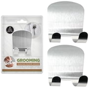 Shaver Razor Holder For Shower Wall - Pack Of 2 Shower Razor Holder - Razor Hanger For Shower - Razor Hooks For Shower Sticks To Any Smooth Surface In Seconds. Use on Mirrors or Smooth Surfaces