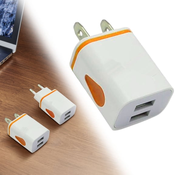 Shaver Socket To Usb Adaptor,2 Pin Usb To Shaver Socket Adapter To USB Adapter for Phone,Samsung Smartphones Shave or Toothbrush (Orange)