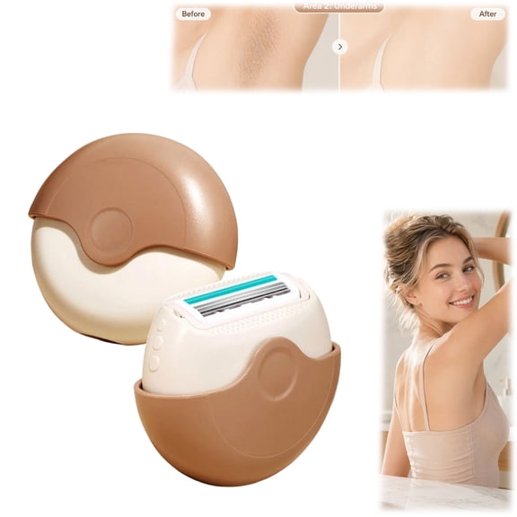 Shaver for Women, 3 Layer Rotary Razor with Moisture Strip, Portable Epilator for Legs Underarms Face, Travel Shaver (1 PCS)