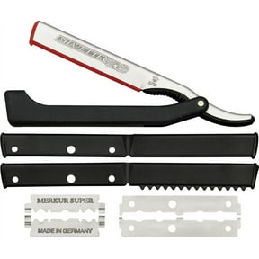 Dovo Shavette Straight Razor Folding Knife,Stainless Blade, Black Plastic Handle 201 081