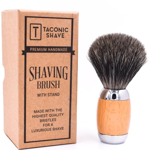 Shaving Brush Wood & Chrome Handle Handmade Mixed Badger Stand
