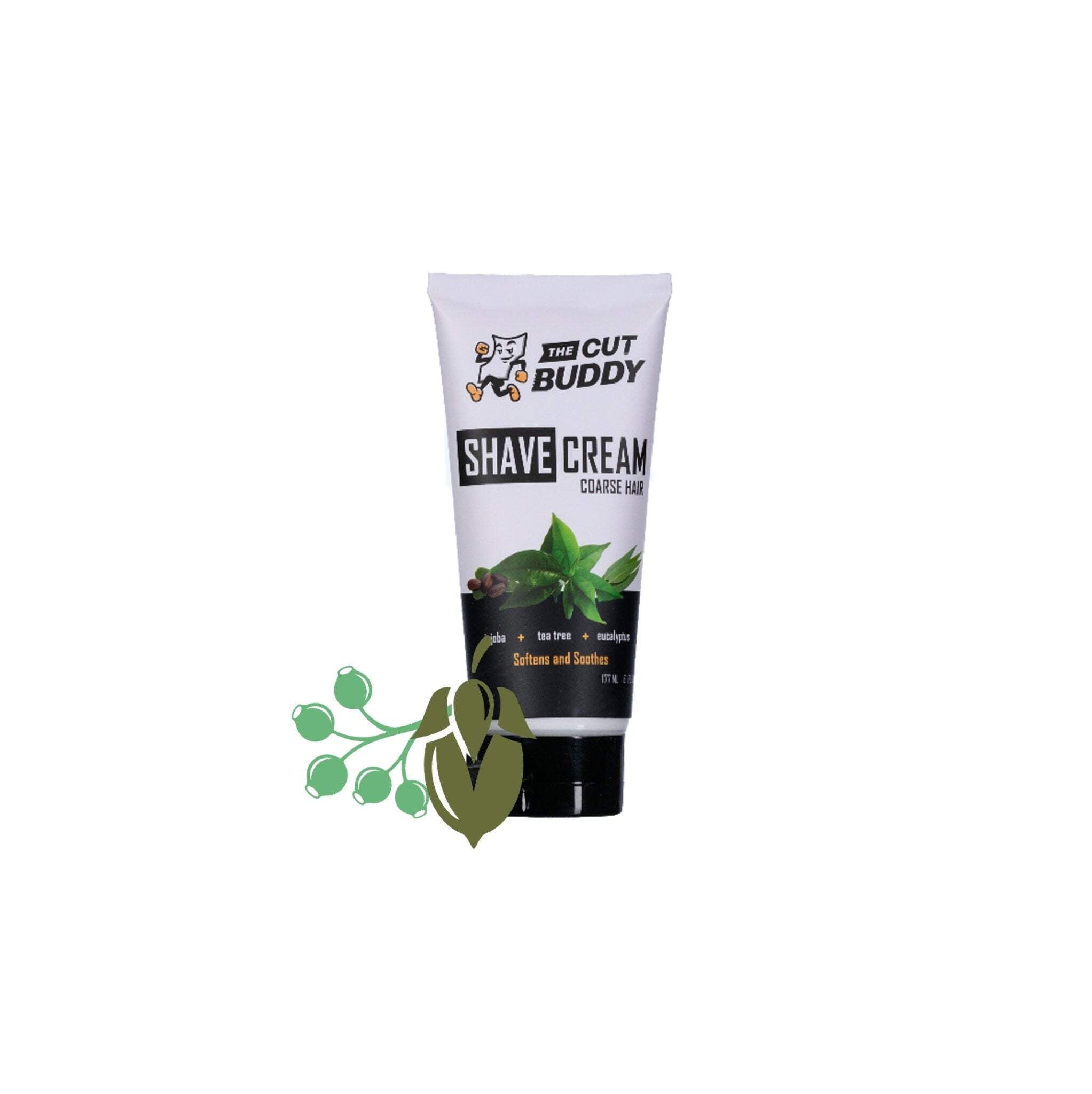 The Cut Buddy Shaving Cream - Hair and Irritation Defense (3 oz, Eucalyptus Scent)