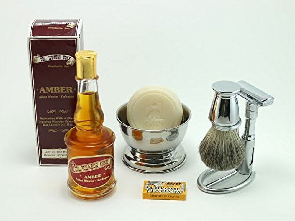 Shaving Gift Set with Merkur Futur Safety Razor, Bowl, GBS Shaving Soap, Badg...