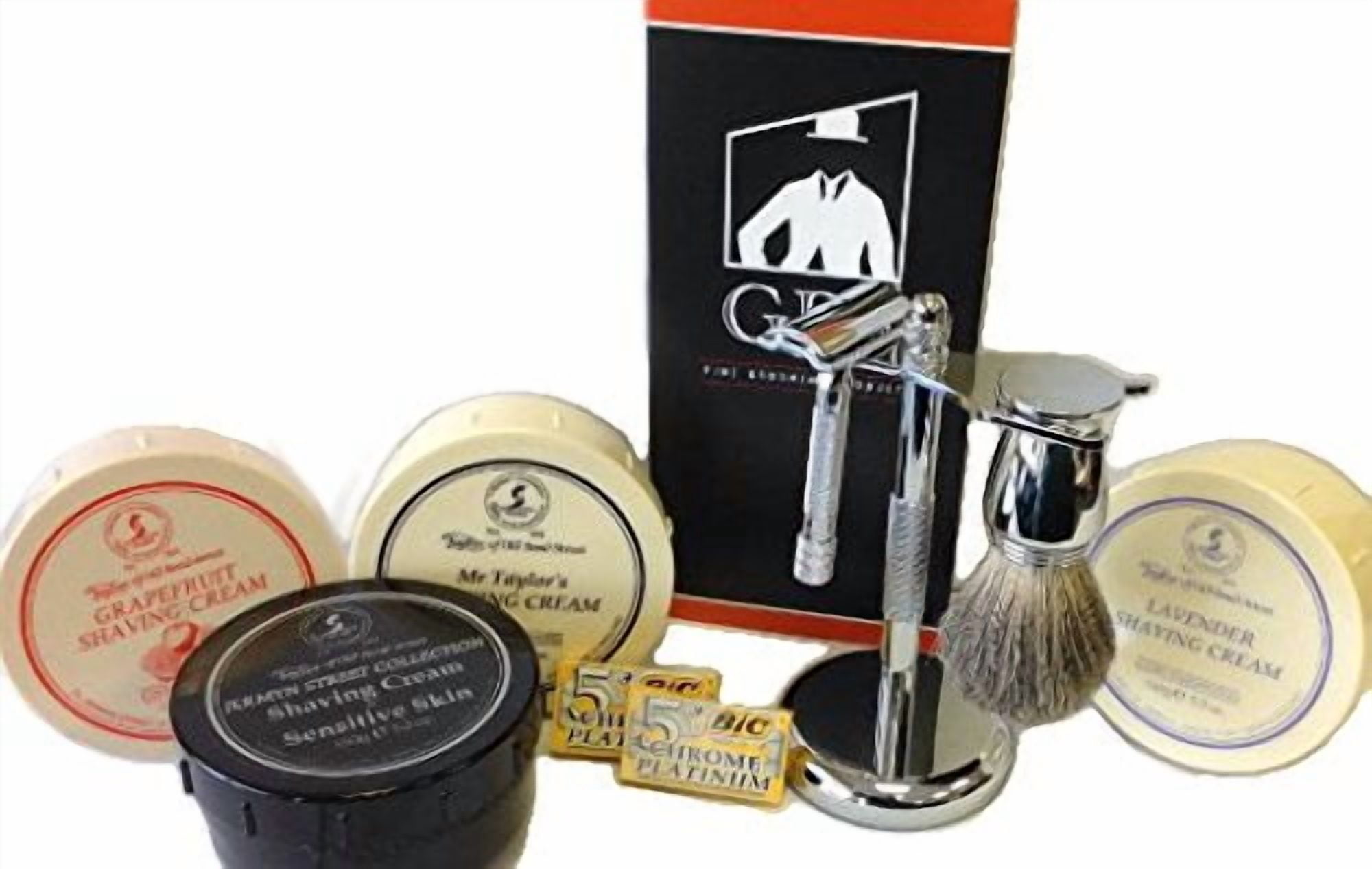 Shaving Gift Set with Merkur Safety Razor, 10 Pack of Blades, GBS Badger Brus...