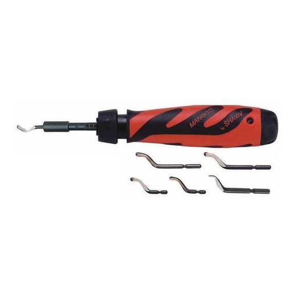 Shaviv Deburring Tool Set,Plastic,Hi Speed Stl. 155-00199