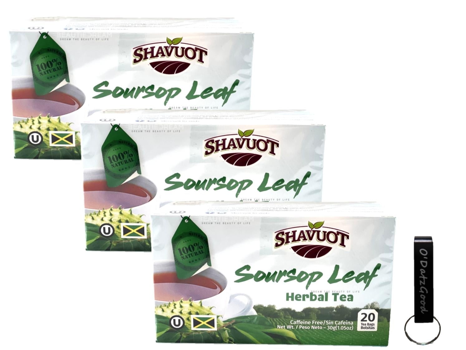 Shavuot Soursop Tea 20 Tea Bags (30g) Pack of 3 Packaged w/ ODatzGood