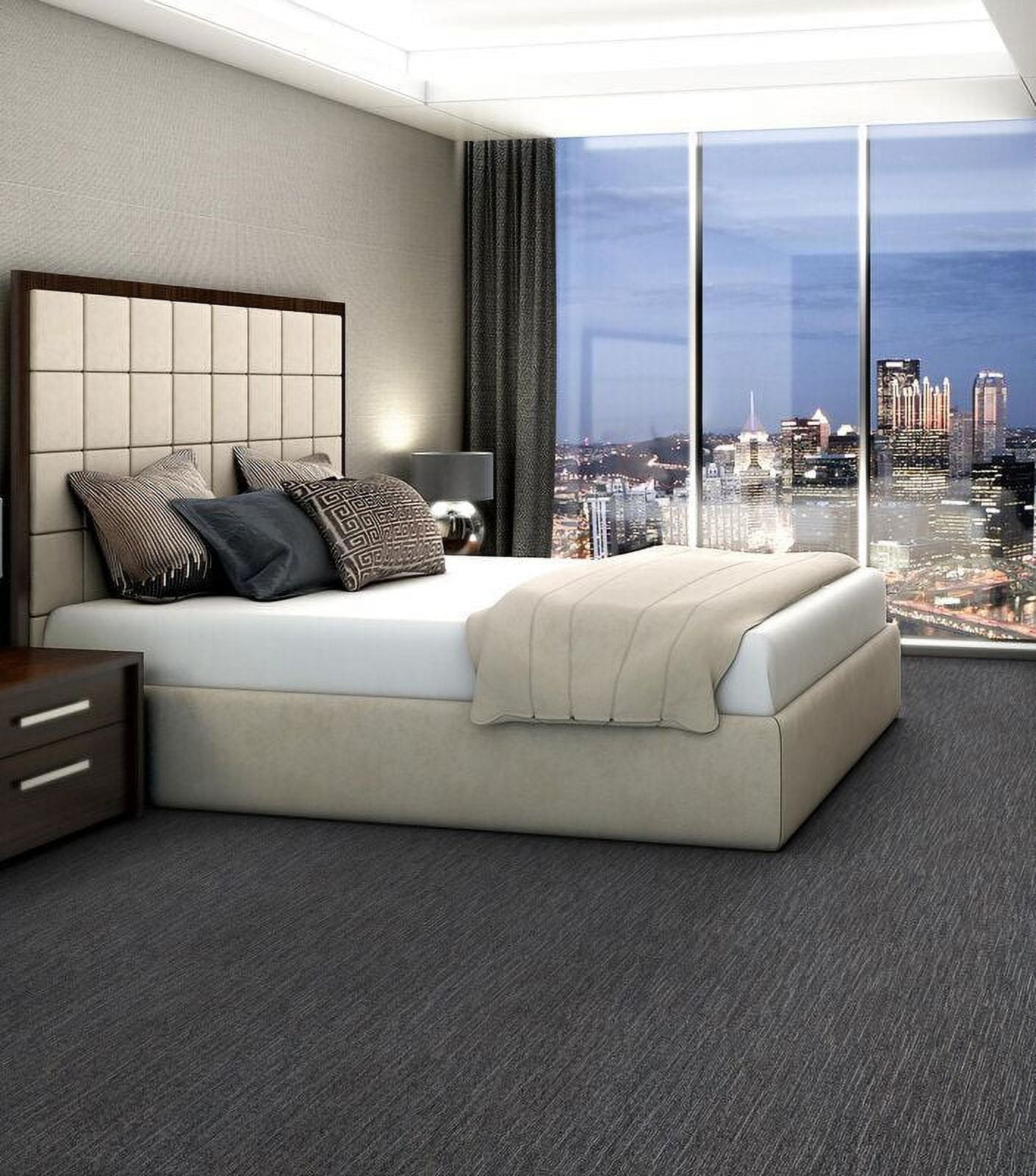 Shaw Nabla 24-in x 24-in Charcoal Osidad Multi-Level Loop Adhesive Carpet Tile (79.99-Sq ft)