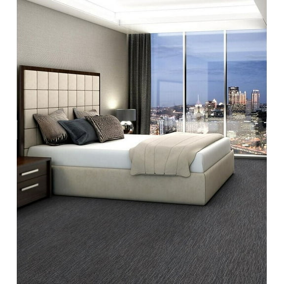 Shaw Nabla 24-in x 24-in Charcoal Osidad Multi-Level Loop Adhesive Carpet Tile (79.99-Sq ft)