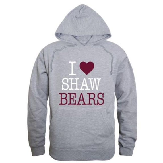 Shaw University Bears I Love Hoodie, Heather Grey - Small