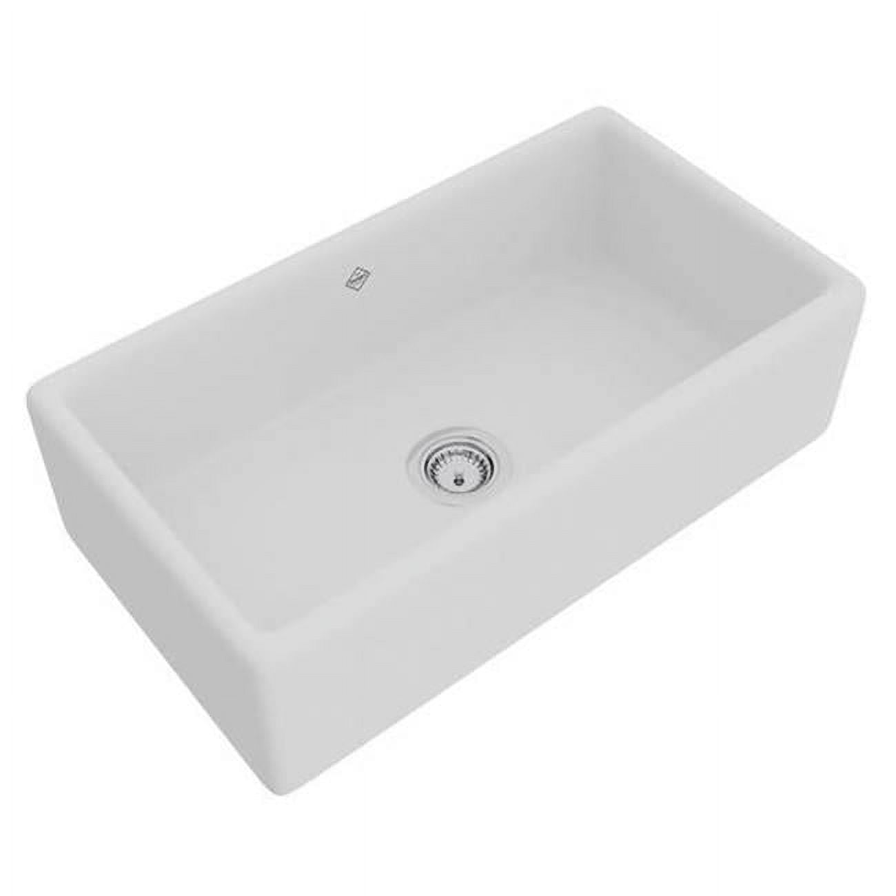 Lancaster 33" White Fireclay Farmhouse Apron Sink