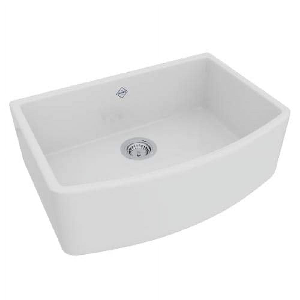 White Fireclay Farmhouse Apron Front Single Bowl Sink