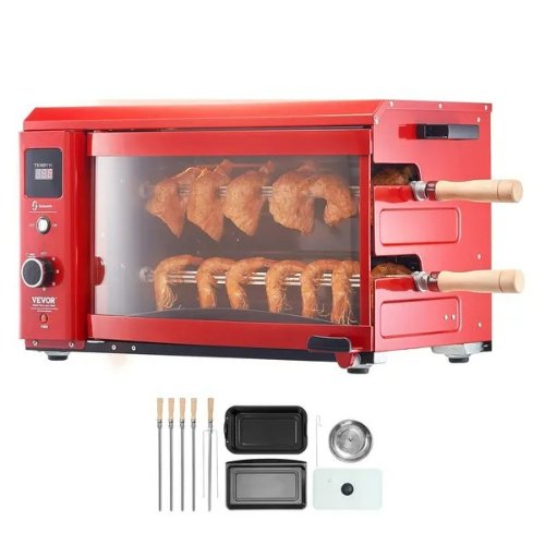 Shawarma Grill Machine, 2 Strings of Barbecue Capacity, Chicken Shawarma Cooker Machine, Electric Broiler Gyro Rotisserie Oven Doner Kebab Machine, for Home Restaurant Kitchen Parties