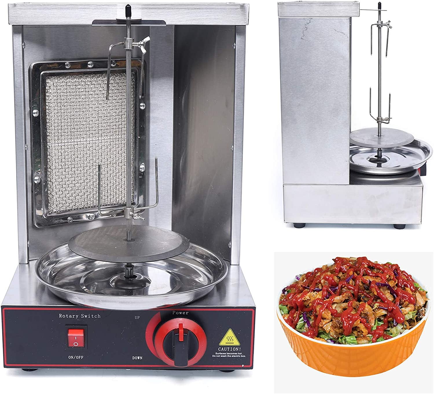 Shawarma Grill Machine Countertop Vertical Rotating Rotisserie Shawarma