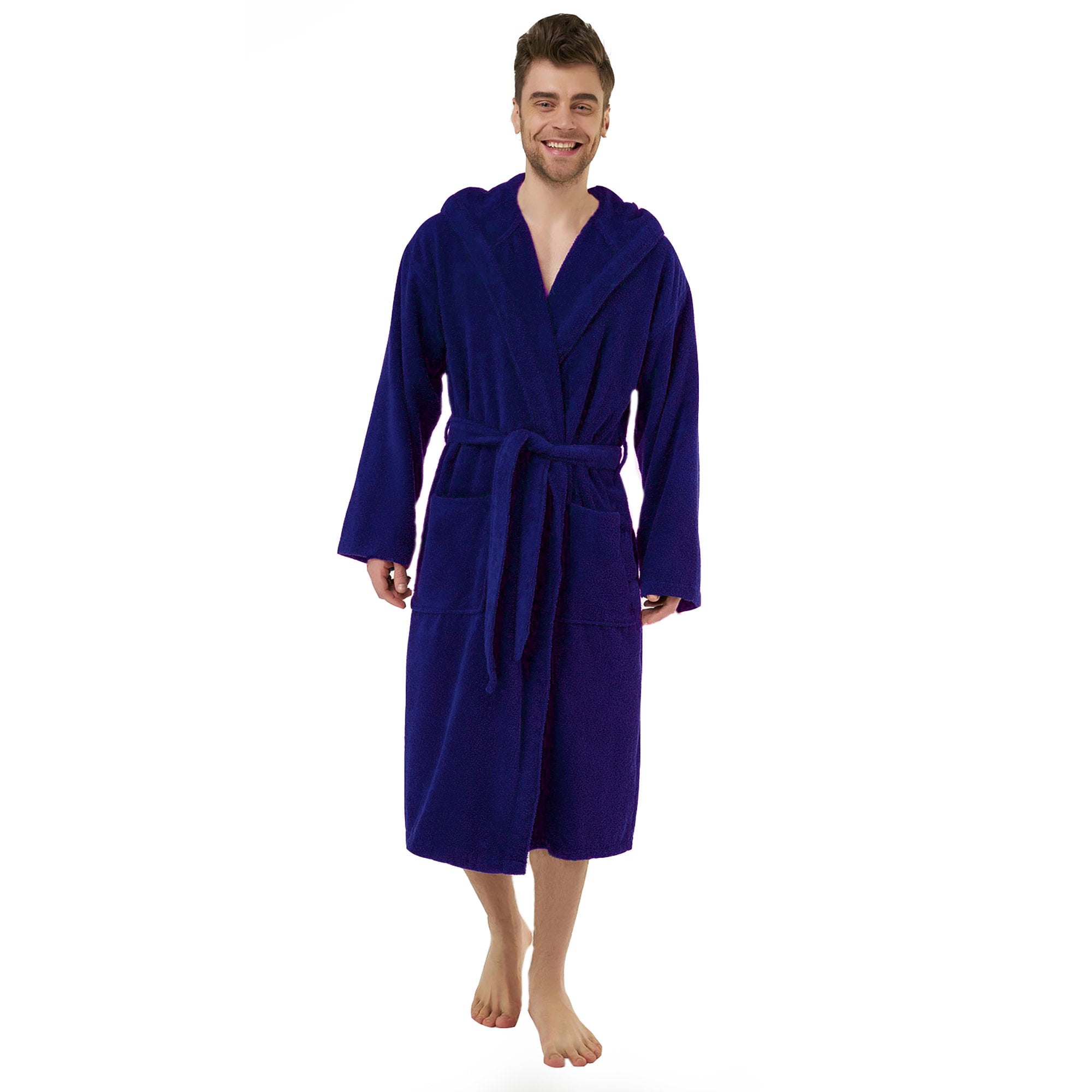 Shawl Collar Royal Blue Bathrobe for Men, One Size Adult, 48 inch