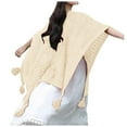 thumbnail image 1 of Shawl Shawl Wraps for Women Winter Knitted Cape Open Front Sweater with Tassels Mens Scarf Beige One Size, 1 of 4
