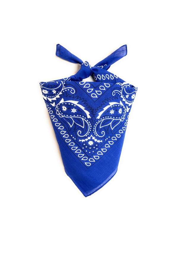 Shawl Soft Cotton Scarf Neckerchief - 6 Pack (Paisley Royal Blue)