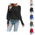 thumbnail image 1 of Shawl Sweaters for Women 2025 Long Batwing Sleeve Shrug Scarf Knitted Crochet Wrap Fall Winter Outfits, 1 of 6