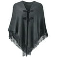 thumbnail image 1 of Shawl Wrap Poncho With Button Winter Poncho Cape Shawl Women Cloak Shawl Wrap Poncho Ruana Cape Cardigan Sweater Open, 1 of 9