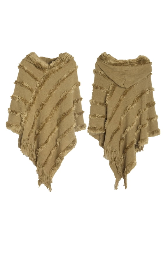 Shawl Wraps For Women Winter Women Solid Poncho With Tassels Knitted Shawl Fringed Wrap Sweater Pullover Cape Gifts For Women Scarf