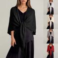 thumbnail image 1 of Shawl Wraps for Women Knitted Shawls and Wraps Scarf Fall Cardigan Sweaters Ponchos Wool Shoulder Tops,Thin Breathable Wrap for Dresses(Black), 1 of 5