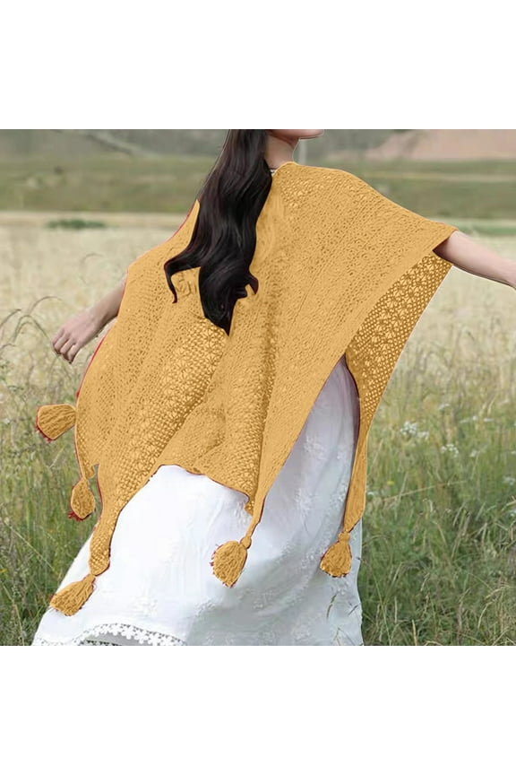 Shawl Wraps For Women Winter Knitted Cardigan Casual Poncho Cape Open Front Sweater With Tassels 53.14x68.89 Inch Checke Scarves Fall Scarves Muffler Hat Folkloric Scarf Men's Scarf And Plaid Scarf