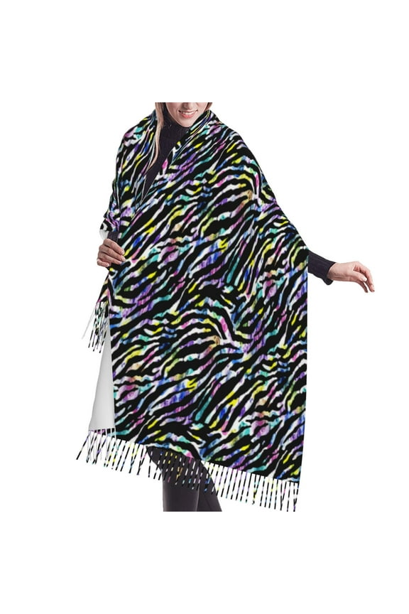 Shawl Wraps for Women - Abstract Zebra Tiger print Oversized Fall Winter Fashion Blanket Scarf for Women