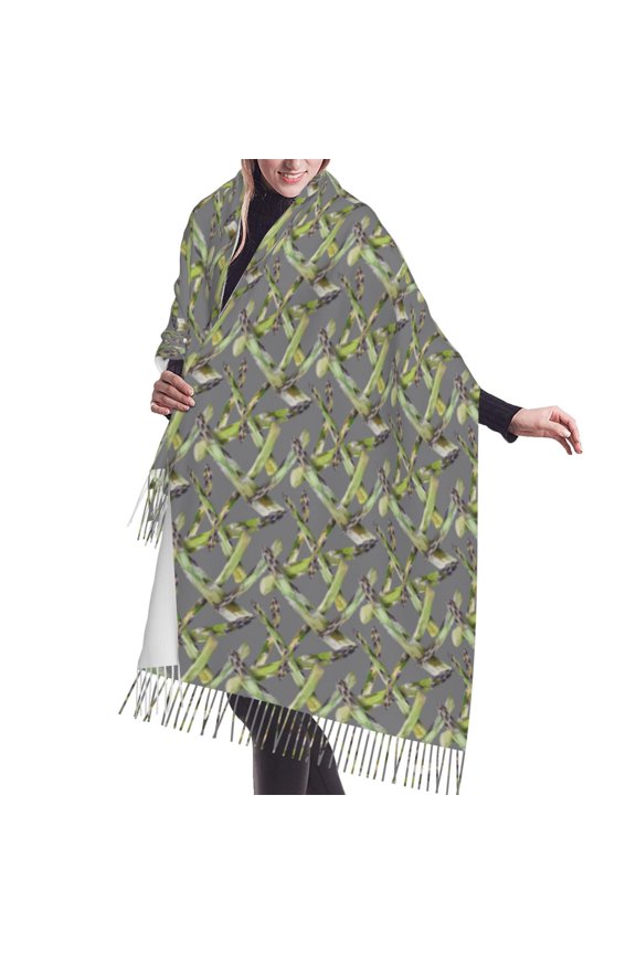 Shawl Wraps for Women - Asparagus funny Print Oversized Fall Winter Fashion Blanket Scarf for Women