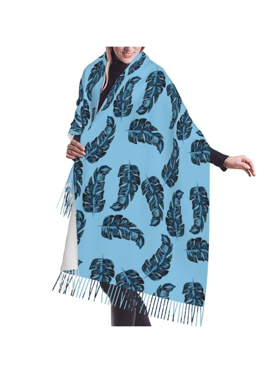 Shawl Wraps for Women - Banana Tropical leaves Oversized Fall Winter Fashion Blanket Scarf for Women