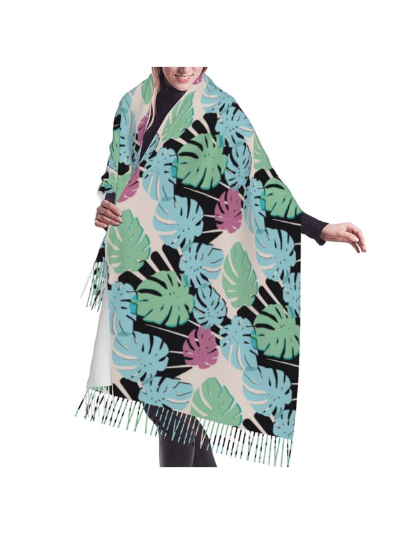 Shawl Wraps for Women - Banana leaves_C Oversized Fall Winter Fashion Blanket Scarf for Women