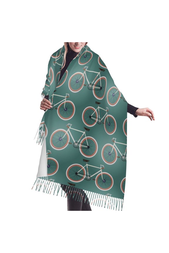 Shawl Wraps for Women - Bike Pattern modern Oversized Fall Winter Fashion Blanket Scarf for Women