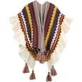 thumbnail image 1 of Shawl Wraps for Women, Bohemian Ethnic Style Cape Open Front Poncho Scarf Blanket Cardigan Coat with Tassels for Spring Autumn Winter, 1 of 7