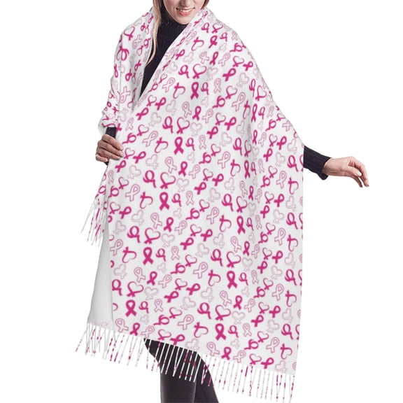 Shawl Wraps for Women - Breast Cancer Awareness4 Oversized Fall Winter Fashion Blanket Scarf for Women