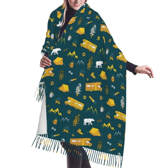 Shawl Wraps for Women - Camping Oversized Fall Winter Fashion Blanket Scarf for Women