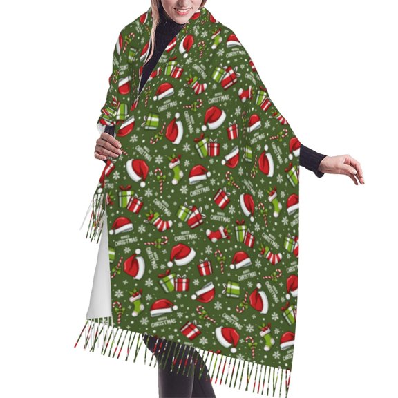 Shawl Wraps for Women - Christmas Hat sock Oversized Fall Winter Fashion Blanket Scarf for Women