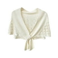 thumbnail image 1 of Shawl Wraps for Women! Comdrip Thin Fashionable and Versatile Women's Hollow Knitted Short Shawl Knitted Shawl White One Size, 1 of 8