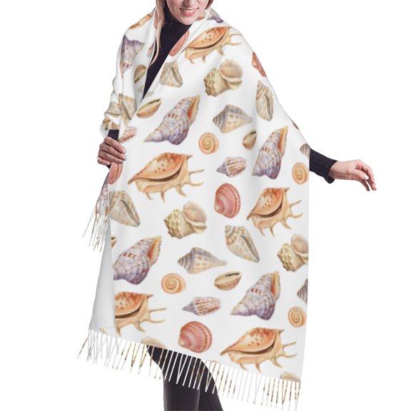 Shawl Wraps for Women - Conch Shell No.J924 Oversized Fall Winter Fashion Blanket Scarf for Women