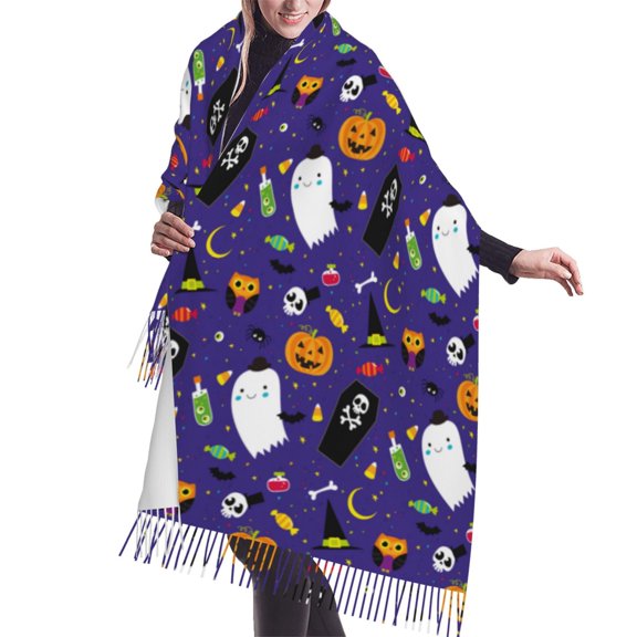 Shawl Wraps for Women - Cute And Creepy Oversized Fall Winter Fashion Blanket Scarf for Women