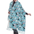 thumbnail image 1 of Shawl Wraps for Women - Cute French Bulldog Cake Love Oversized Fall Winter Fashion Blanket Scarf for Women, 1 of 6