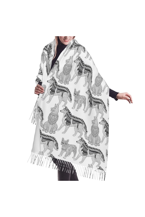 Shawl Wraps for Women - Cute German Shepherd Oversized Fall Winter Fashion Blanket Scarf for Women