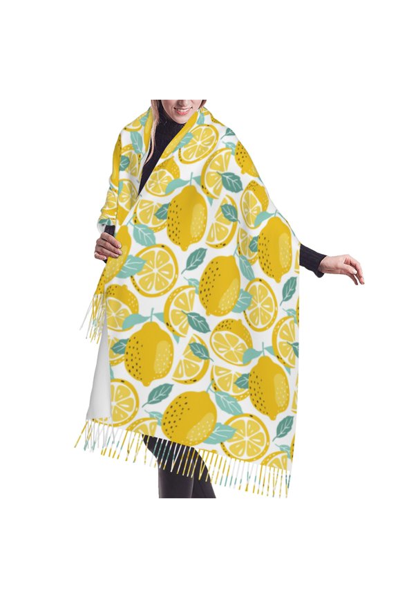 Shawl Wraps for Women - Cute Lemon Sweet Sour Oversized Fall Winter Fashion Blanket Scarf for Women