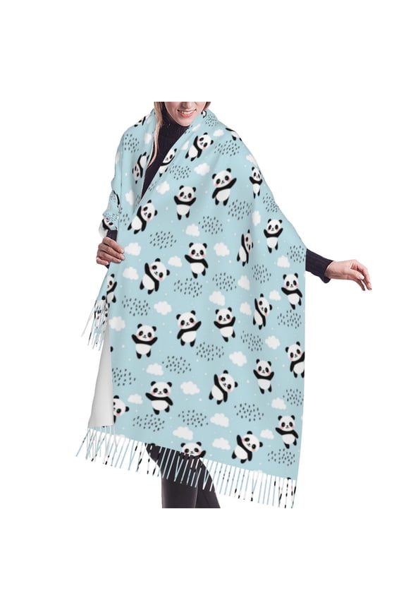 Shawl Wraps for Women - Cute Panda Bear Oversized Fall Winter Fashion Blanket Scarf for Women