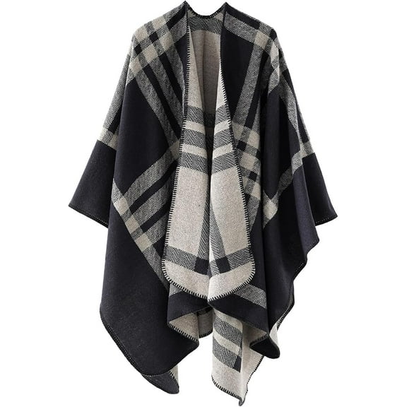 Shawl Wraps for Women, Elegant Knitted Cape Open Front Poncho Scarf Blanket Cardigan Coat for Spring, Autumn, and Winter